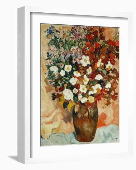 Vase of Flowers; Vase De Fleurs, C.1929 (Oil on Canvas)-Louis Valtat-Framed Giclee Print