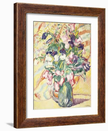 Vase of Flowers; Vase De Fleurs, (Oil on Canvas)-Louis Valtat-Framed Giclee Print