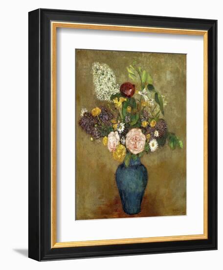 Vase of Flowers; Vase De Fleurs-Odilon Redon-Framed Giclee Print