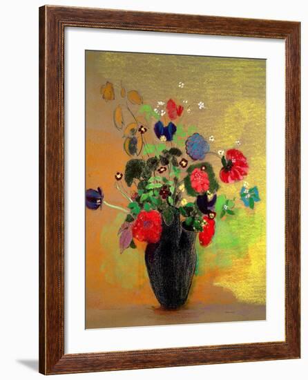 Vase of Flowers-Odilon Redon-Framed Giclee Print