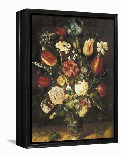 Vase of Flowers-Jan Brueghel the Elder-Framed Stretched Canvas