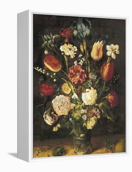 Vase of Flowers-Jan Brueghel the Elder-Framed Stretched Canvas