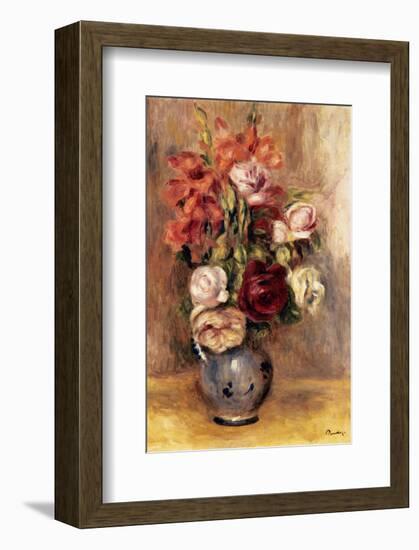 Vase of Gladiolas and Roses-Pierre-Auguste Renoir-Framed Premium Giclee Print