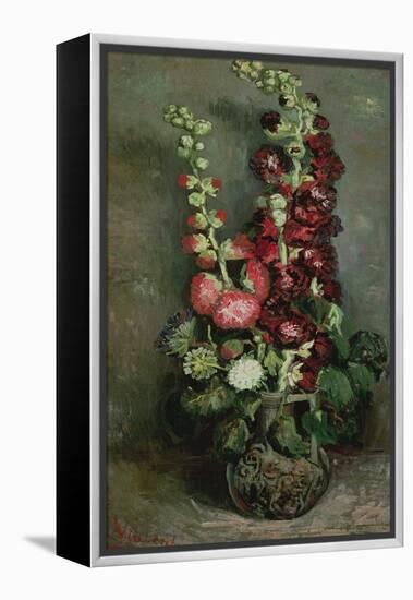 Vase of Hollyhocks, 1886-Vincent van Gogh-Framed Premier Image Canvas