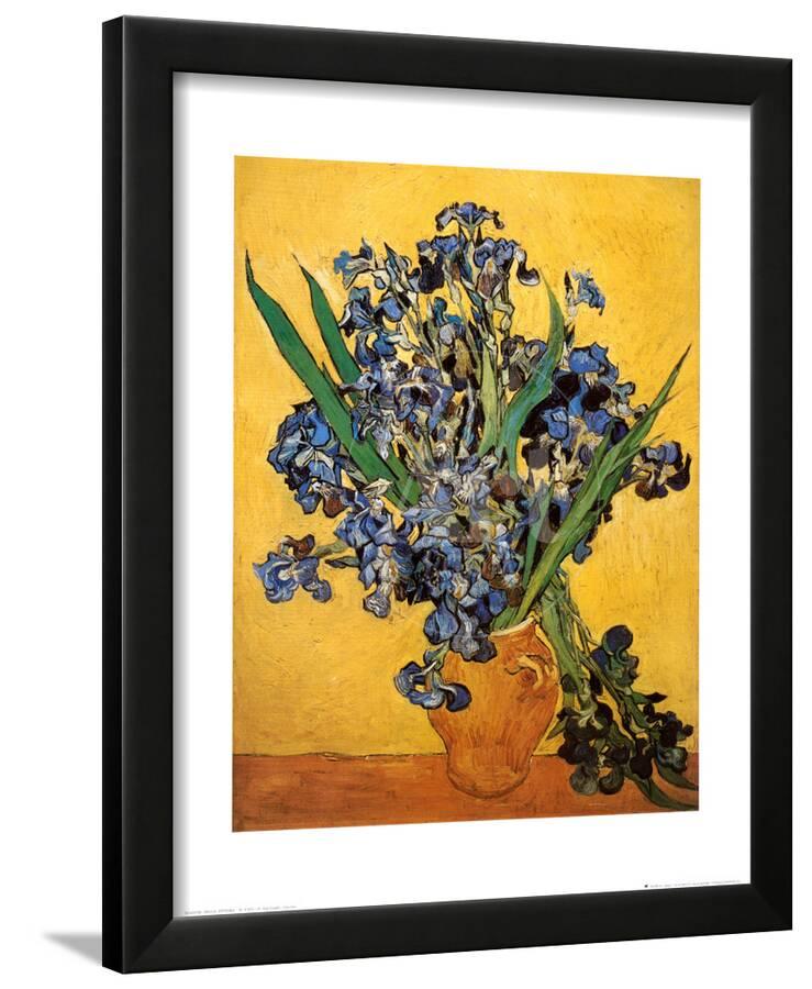 Vase Of Irises Against A Yellow Background C 1890by Vincent Van