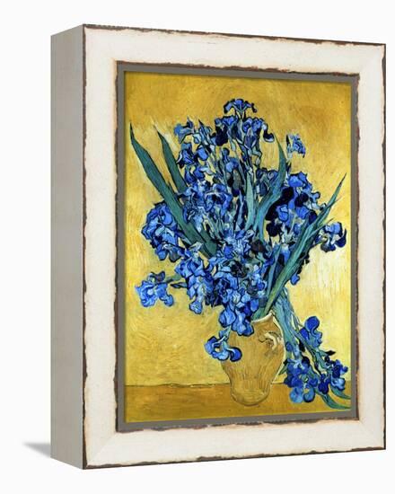 Vase of Irises Against a Yellow Background, c.1890-Vincent van Gogh-Framed Premier Image Canvas