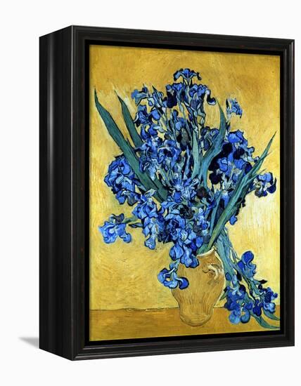 Vase of Irises Against a Yellow Background, c.1890-Vincent van Gogh-Framed Premier Image Canvas