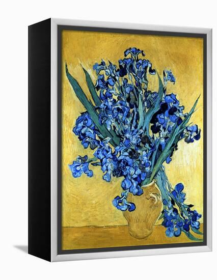 Vase of Irises Against a Yellow Background, c.1890-Vincent van Gogh-Framed Premier Image Canvas