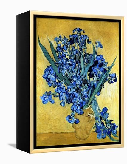 Vase of Irises Against a Yellow Background, c.1890-Vincent van Gogh-Framed Premier Image Canvas