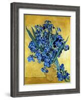 Vase of Irises Against a Yellow Background, c.1890-Vincent van Gogh-Framed Giclee Print