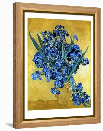 Vase of Irises Against a Yellow Background, c.1890-Vincent van Gogh-Framed Premier Image Canvas