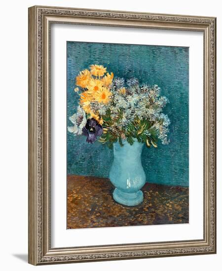 Vase of Lilacs, Daisies and Anemones, c.1887-Vincent van Gogh-Framed Premium Giclee Print