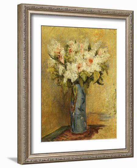 Vase of Lillies and Roses, C.1870-Pierre-Auguste Renoir-Framed Giclee Print