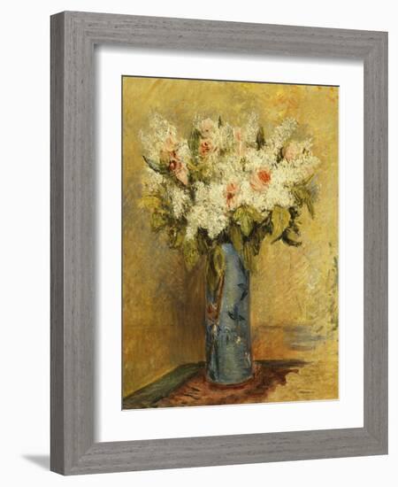 Vase of Lillies and Roses, C.1870-Pierre-Auguste Renoir-Framed Giclee Print