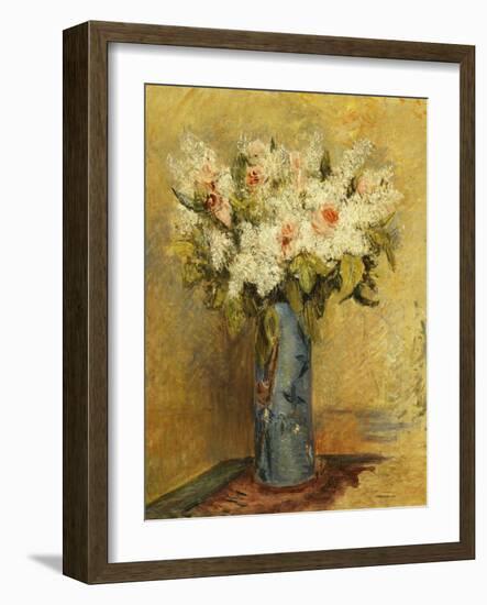 Vase of Lillies and Roses, C.1870-Pierre-Auguste Renoir-Framed Giclee Print