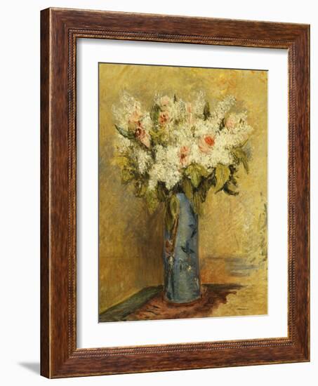 Vase of Lillies and Roses, C.1870-Pierre-Auguste Renoir-Framed Giclee Print