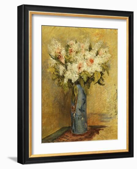 Vase of Lillies and Roses, C.1870-Pierre-Auguste Renoir-Framed Giclee Print