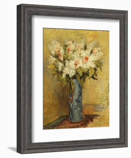 Vase of Lillies and Roses, C.1870-Pierre-Auguste Renoir-Framed Giclee Print