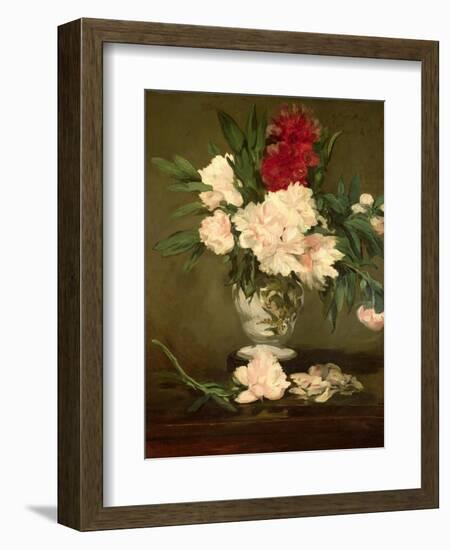 Vase of Peonies on a Small Pedestal, 1864-Edouard Manet-Framed Giclee Print