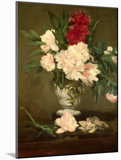 Vase of Peonies on a Small Pedestal, 1864-Edouard Manet-Mounted Giclee Print