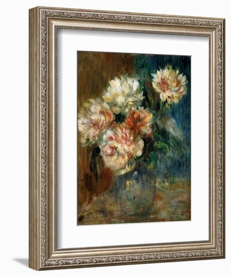 Vase of peonies-Pierre-Auguste Renoir-Framed Giclee Print