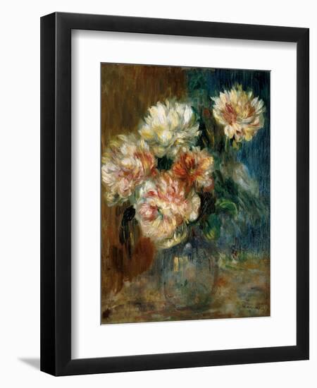 Vase of peonies-Pierre-Auguste Renoir-Framed Giclee Print