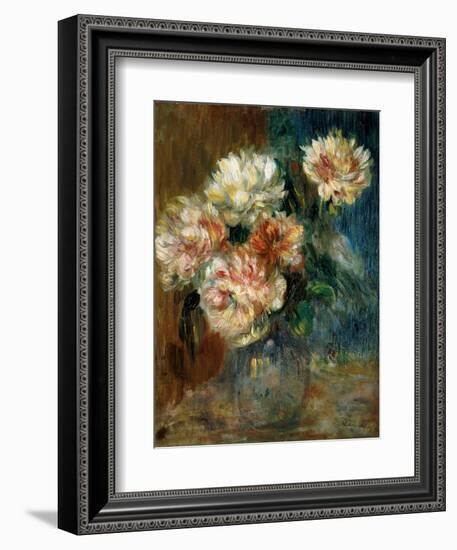 Vase of peonies-Pierre-Auguste Renoir-Framed Giclee Print