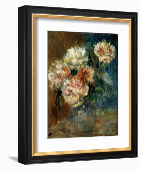 Vase of peonies-Pierre-Auguste Renoir-Framed Giclee Print