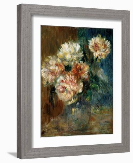 Vase of peonies-Pierre-Auguste Renoir-Framed Giclee Print