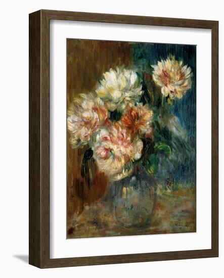 Vase of peonies-Pierre-Auguste Renoir-Framed Giclee Print