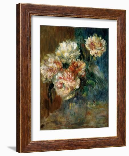 Vase of peonies-Pierre-Auguste Renoir-Framed Giclee Print