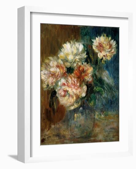 Vase of peonies-Pierre-Auguste Renoir-Framed Giclee Print