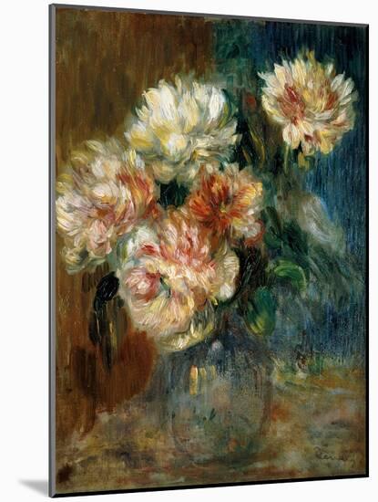 Vase of peonies-Pierre-Auguste Renoir-Mounted Giclee Print