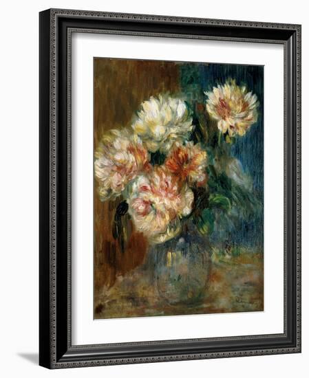 Vase of peonies-Pierre-Auguste Renoir-Framed Giclee Print