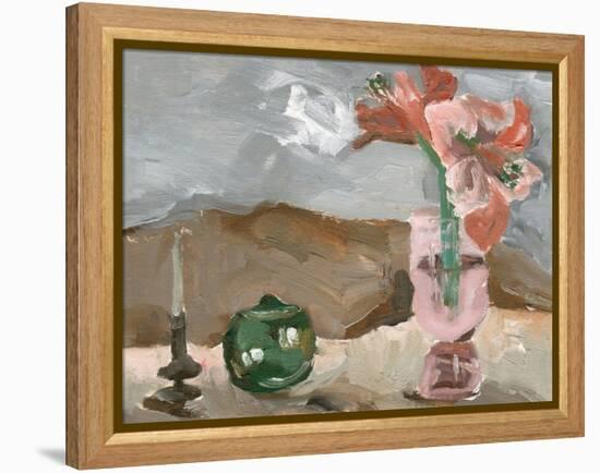 Vase of Pink Flowers II-Melissa Wang-Framed Stretched Canvas