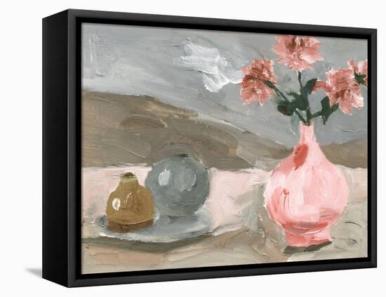 Vase of Pink Flowers VI-Melissa Wang-Framed Stretched Canvas