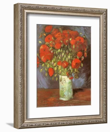 Vase of Poppies, 1886-Vincent van Gogh-Framed Premium Giclee Print