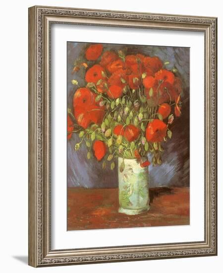 Vase of Poppies, 1886-Vincent van Gogh-Framed Giclee Print