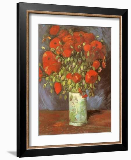 Vase of Poppies, 1886-Vincent van Gogh-Framed Giclee Print