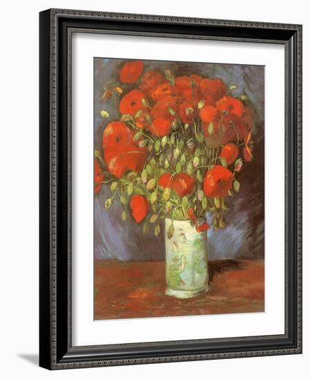 Vase of Poppies, 1886-Vincent van Gogh-Framed Giclee Print