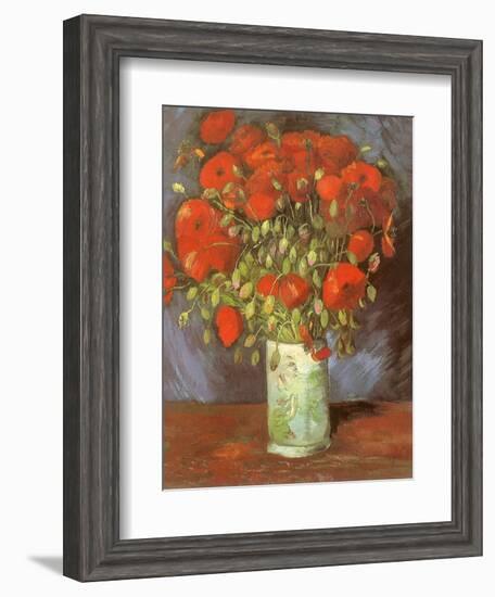 Vase of Poppies, 1886-Vincent van Gogh-Framed Giclee Print