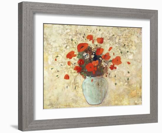 Vase of Poppies; Vase De Coquelicots, 1905-09-Odilon Redon-Framed Giclee Print