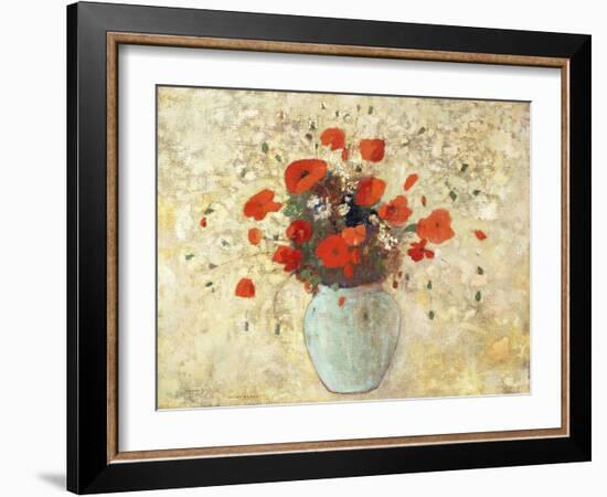 Vase of Poppies; Vase De Coquelicots, 1905-09-Odilon Redon-Framed Giclee Print