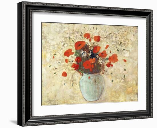 Vase of Poppies; Vase De Coquelicots, 1905-09-Odilon Redon-Framed Giclee Print