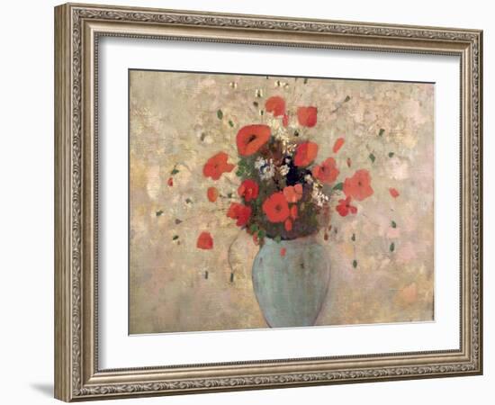 Vase of Poppies-Odilon Redon-Framed Giclee Print