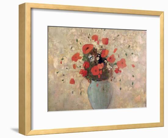 Vase of Poppies-Odilon Redon-Framed Giclee Print