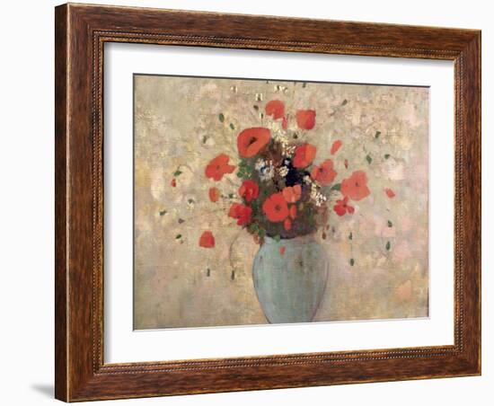 Vase of Poppies-Odilon Redon-Framed Giclee Print