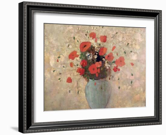 Vase of Poppies-Odilon Redon-Framed Giclee Print