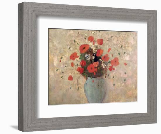 Vase of Poppies-Odilon Redon-Framed Giclee Print