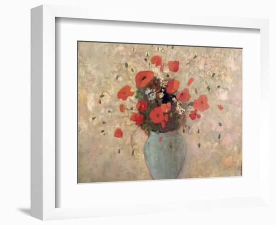 Vase of Poppies-Odilon Redon-Framed Giclee Print